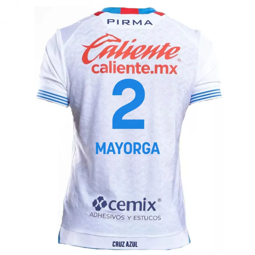 Danxen Criança Camisola Alejandro Mayorga #2 Branco Azul Alternativa 2024/25 Camisa Brasil