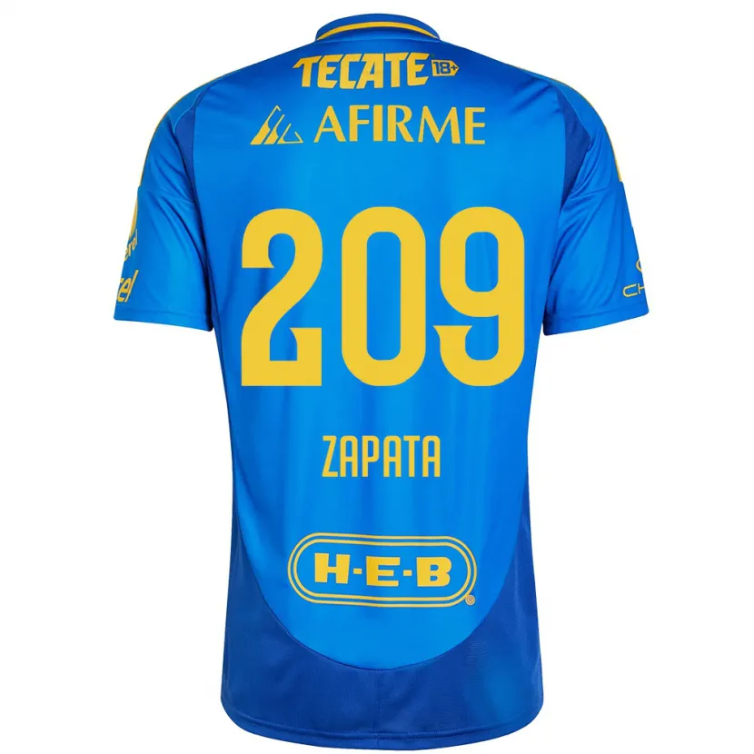 Danxen Criança Camisola Jorge Zapata #209 Azul Amarelo Alternativa 2024/25 Camisa Brasil