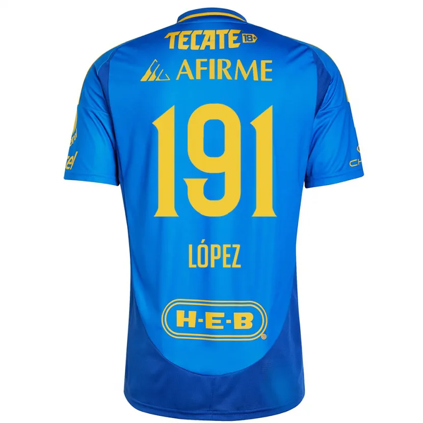 Danxen Criança Camisola Adrián López #191 Azul Amarelo Alternativa 2024/25 Camisa Brasil