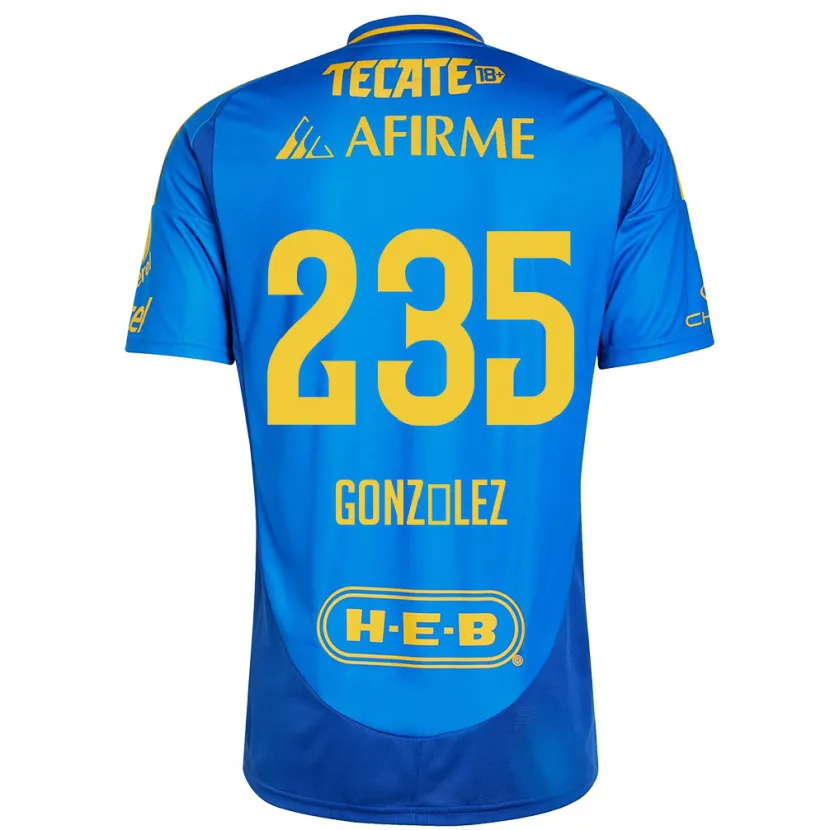 Danxen Criança Camisola Mauricio González #235 Azul Amarelo Alternativa 2024/25 Camisa Brasil