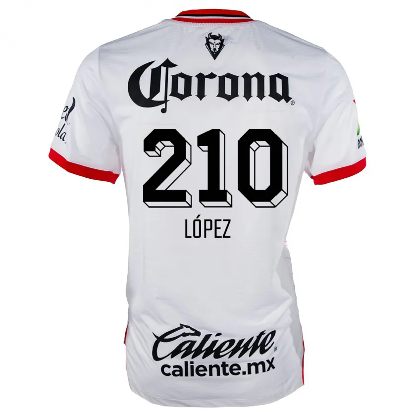 Danxen Criança Camisola Juan López #210 Branco Vermelho Alternativa 2024/25 Camisa Brasil