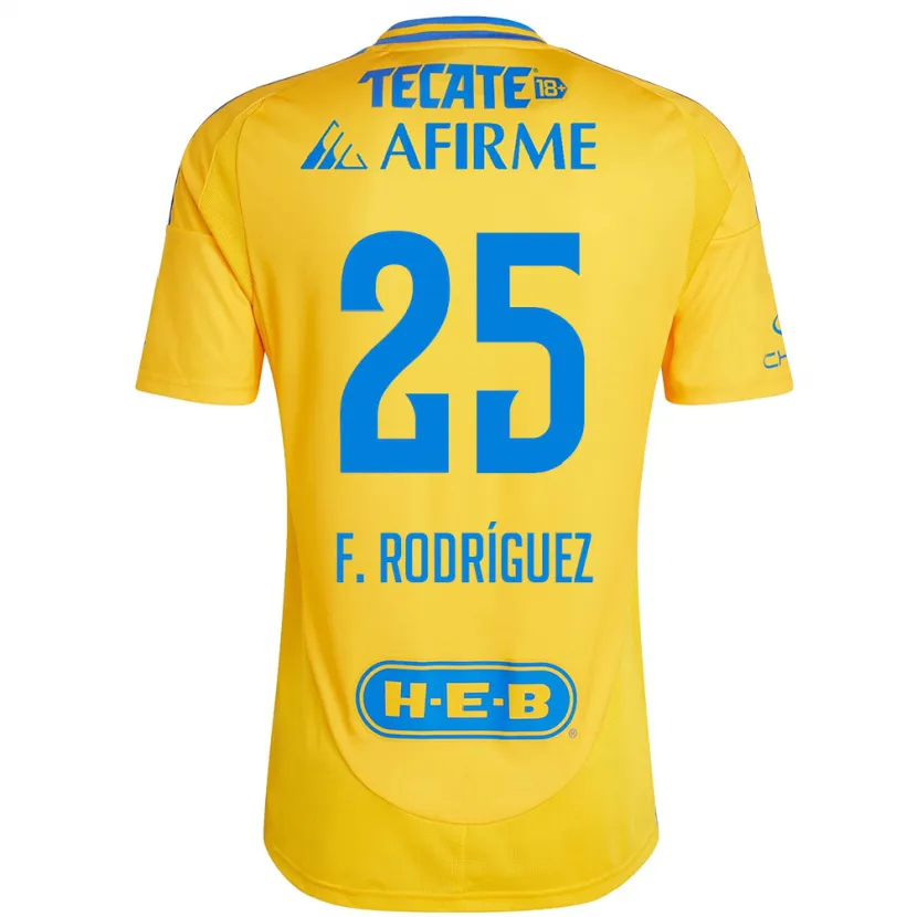 Danxen Homem Camisola Felipe Rodríguez #25 Ouro Amarelo Principal 2024/25 Camisa Brasil