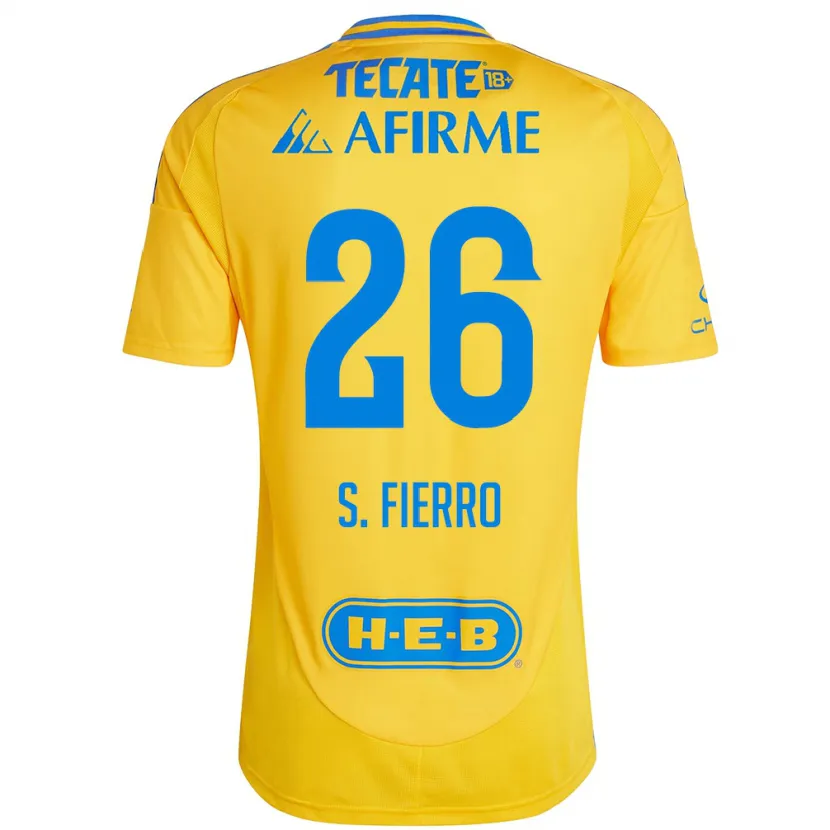 Danxen Homem Camisola Sebastián Fierro #26 Ouro Amarelo Principal 2024/25 Camisa Brasil