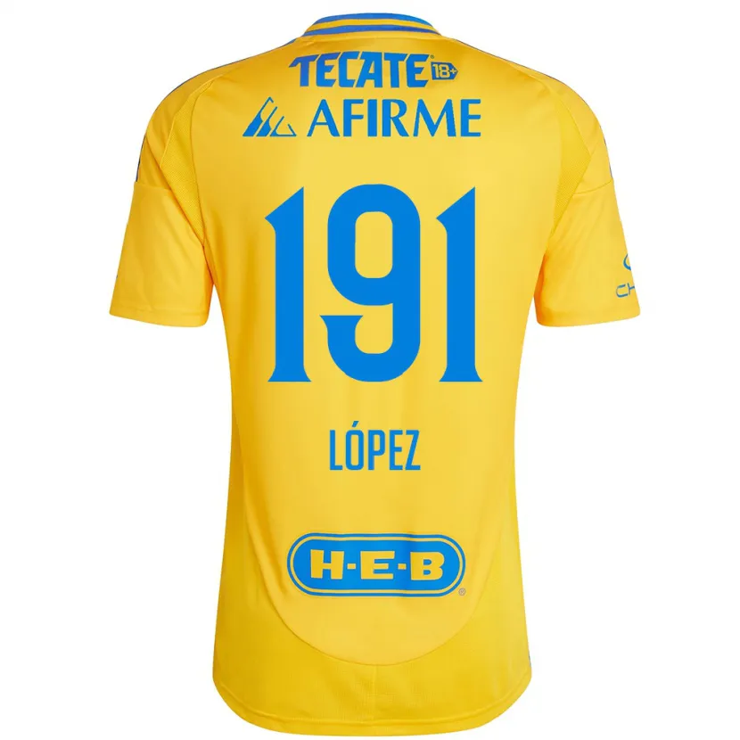 Danxen Homem Camisola Adrián López #191 Ouro Amarelo Principal 2024/25 Camisa Brasil
