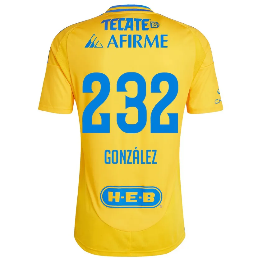 Danxen Homem Camisola César González #232 Ouro Amarelo Principal 2024/25 Camisa Brasil
