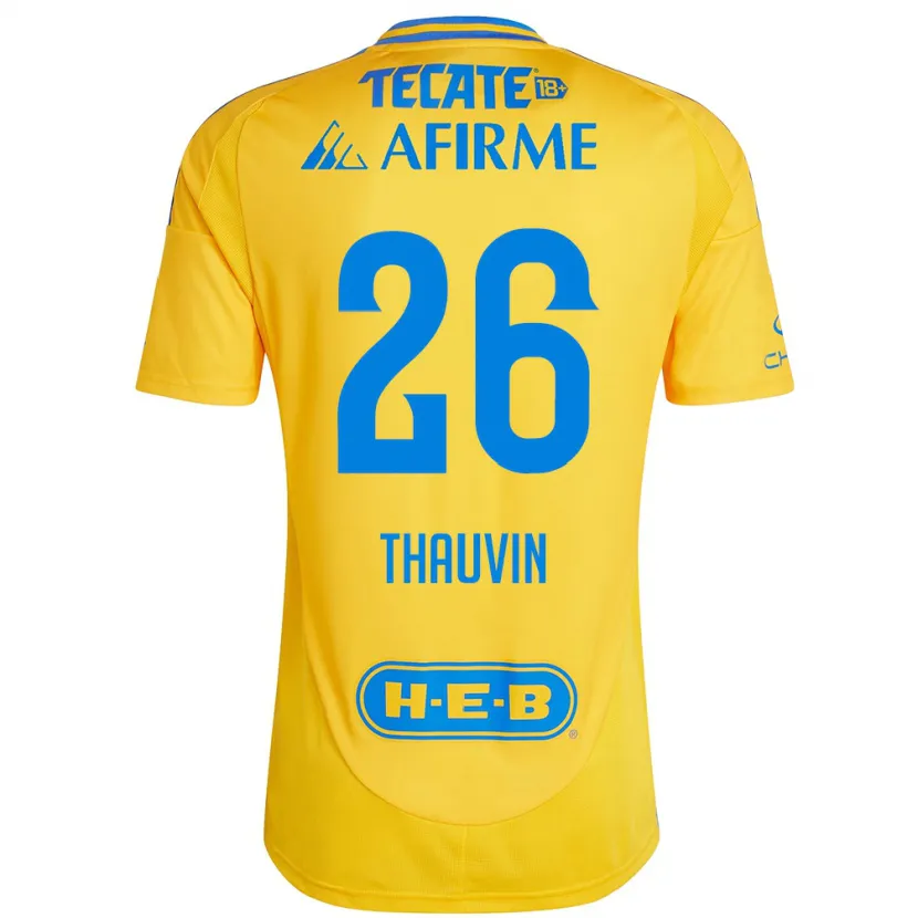 Danxen Homem Camisola Florian Thauvin #26 Ouro Amarelo Principal 2024/25 Camisa Brasil