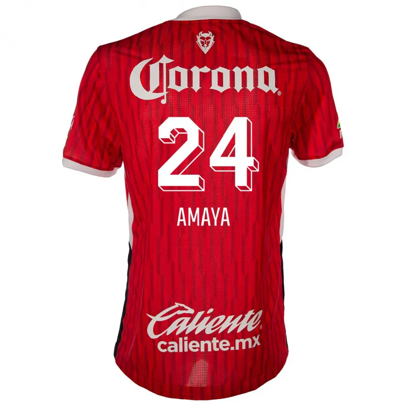 Danxen Homem Camisola Frankie Amaya #24 Vermelho Branco Principal 2024/25 Camisa Brasil