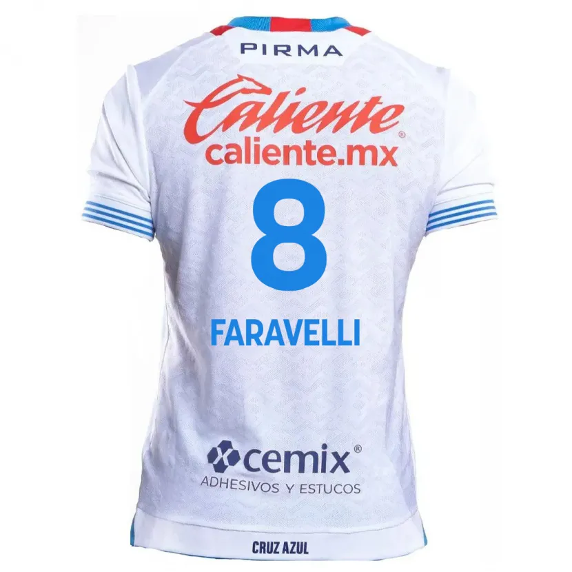 Danxen Homem Camisola Lorenzo Faravelli #8 Branco Azul Alternativa 2024/25 Camisa Brasil
