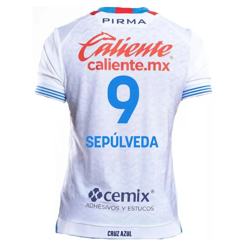Danxen Homem Camisola Ángel Sepúlveda #9 Branco Azul Alternativa 2024/25 Camisa Brasil