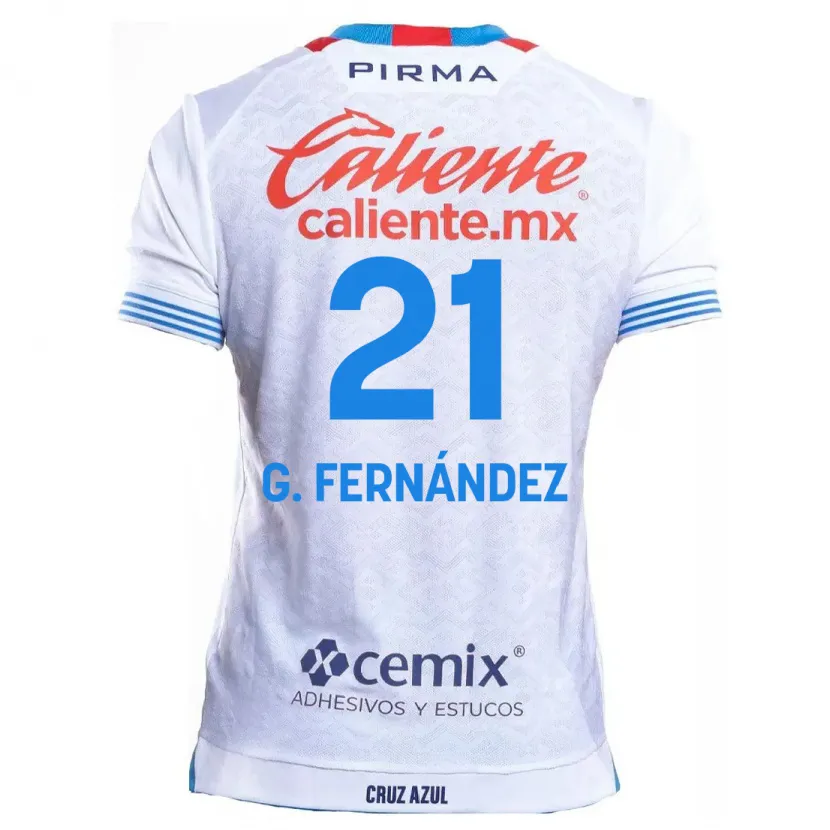 Danxen Homem Camisola Gabriel Fernández #21 Branco Azul Alternativa 2024/25 Camisa Brasil