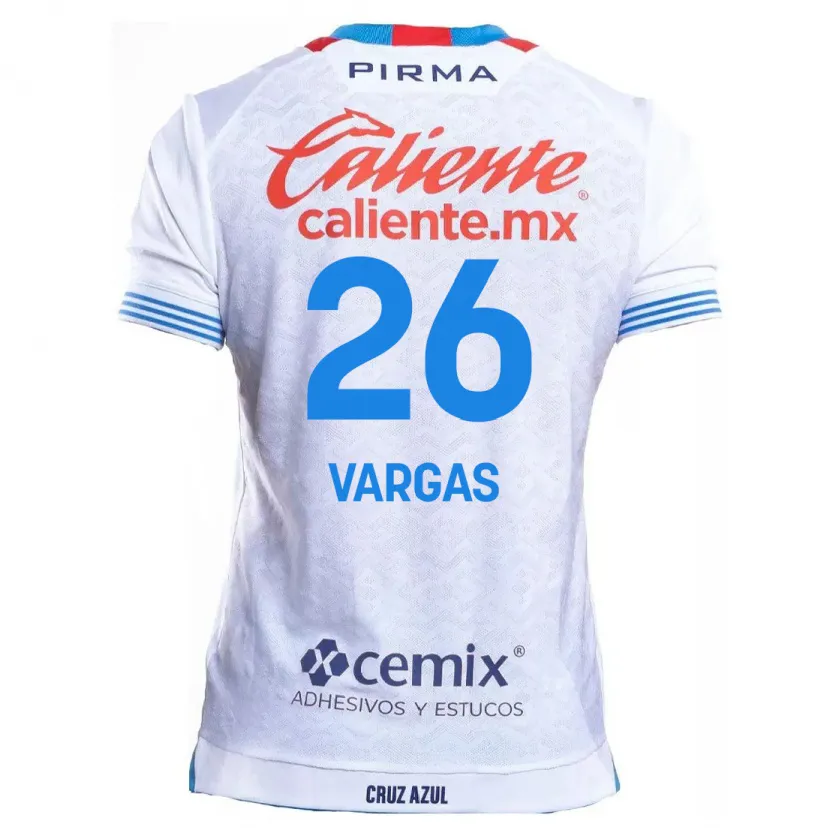 Danxen Homem Camisola Carlos Vargas #26 Branco Azul Alternativa 2024/25 Camisa Brasil