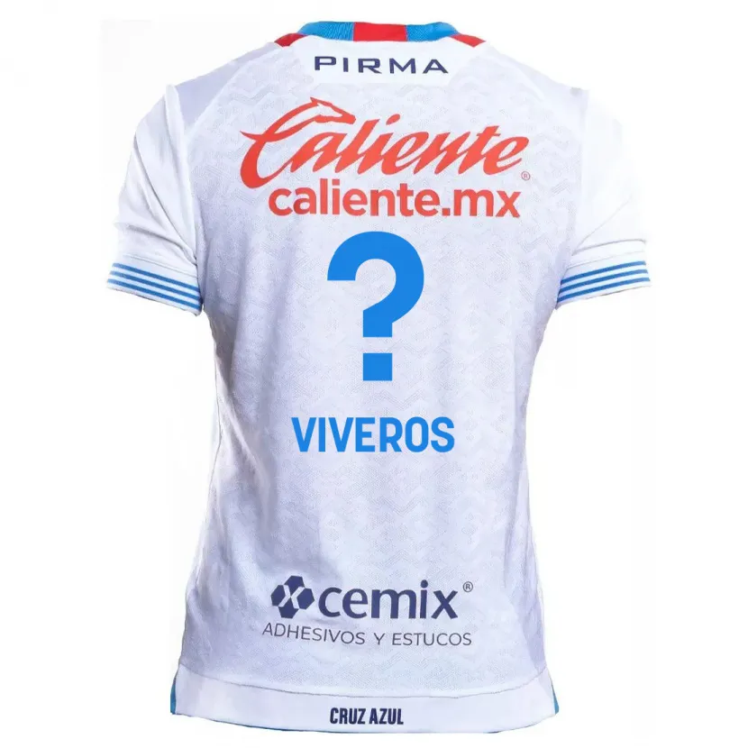 Danxen Homem Camisola Axel Viveros #0 Branco Azul Alternativa 2024/25 Camisa Brasil