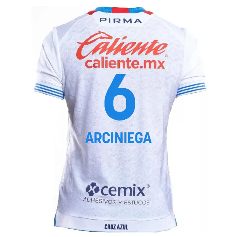Danxen Homem Camisola Mirelle Arciniega #6 Branco Azul Alternativa 2024/25 Camisa Brasil
