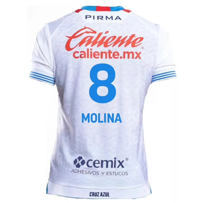 Danxen Homem Camisola Dalia Molina #8 Branco Azul Alternativa 2024/25 Camisa Brasil