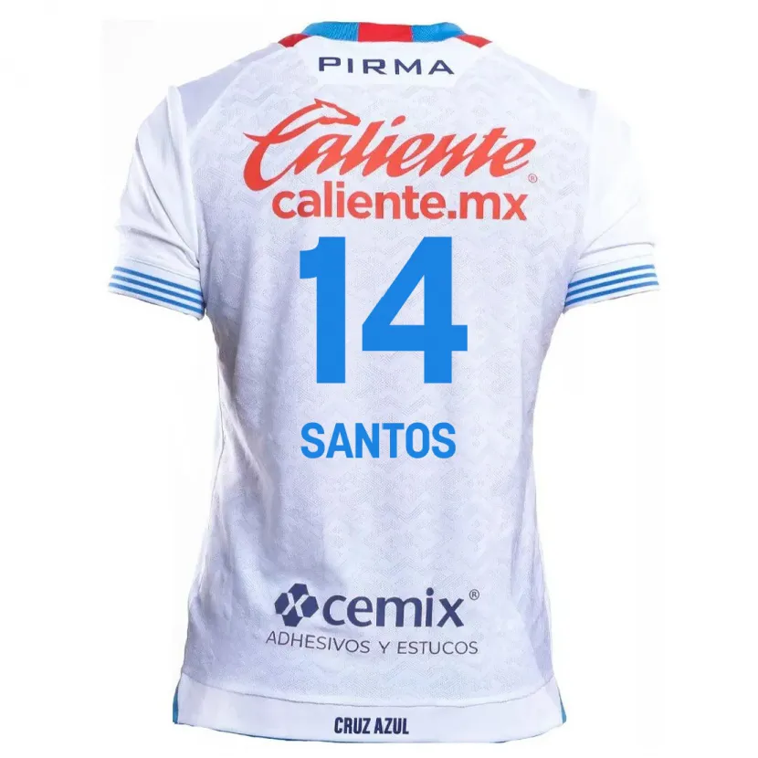 Danxen Homem Camisola Eleisa Santos #14 Branco Azul Alternativa 2024/25 Camisa Brasil