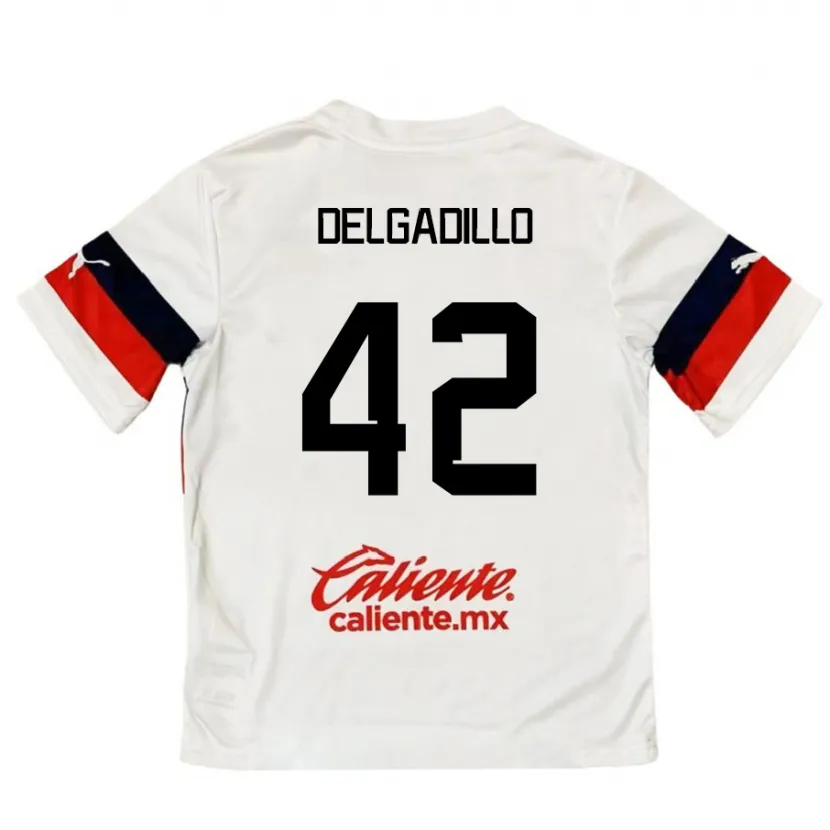 Danxen Homem Camisola Diego Delgadillo #42 Branco Vermelho Alternativa 2024/25 Camisa Brasil