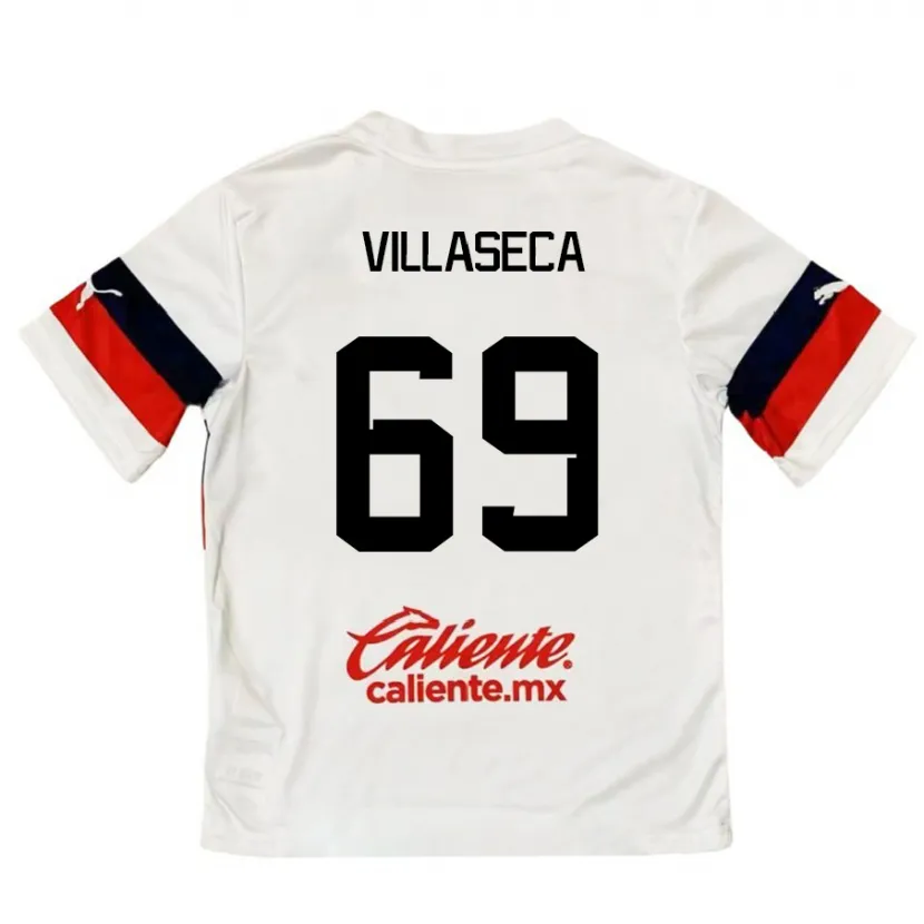 Danxen Homem Camisola Daniel Villaseca #69 Branco Vermelho Alternativa 2024/25 Camisa Brasil