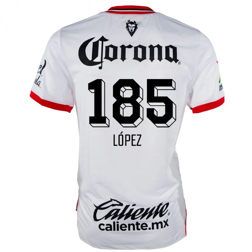 Danxen Homem Camisola David López #185 Branco Vermelho Alternativa 2024/25 Camisa Brasil