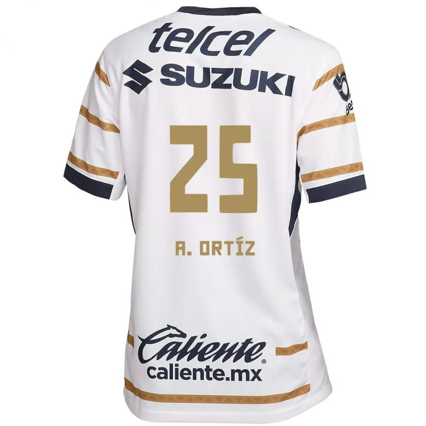 Danxen Mulher Camisola Arturo Ortiz #25 Obsidiana Branca Principal 2024/25 Camisa Brasil