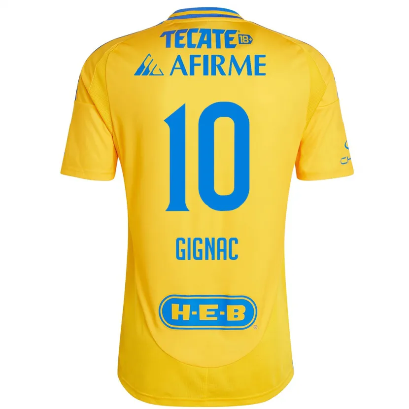 Danxen Mulher Camisola André-Pierre Gignac #10 Ouro Amarelo Principal 2024/25 Camisa Brasil
