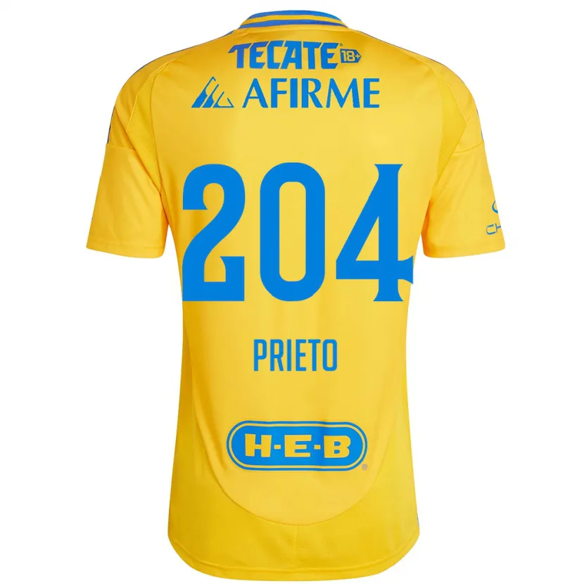 Danxen Mulher Camisola Leonel Prieto #204 Ouro Amarelo Principal 2024/25 Camisa Brasil