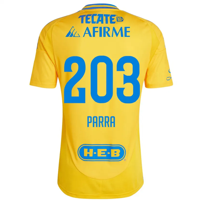 Danxen Mulher Camisola Bernardo Parra #203 Ouro Amarelo Principal 2024/25 Camisa Brasil