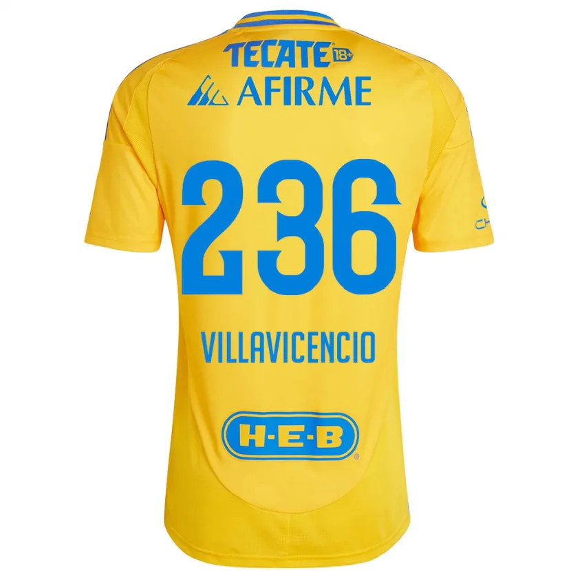 Danxen Mulher Camisola Edgar Villavicencio #236 Ouro Amarelo Principal 2024/25 Camisa Brasil