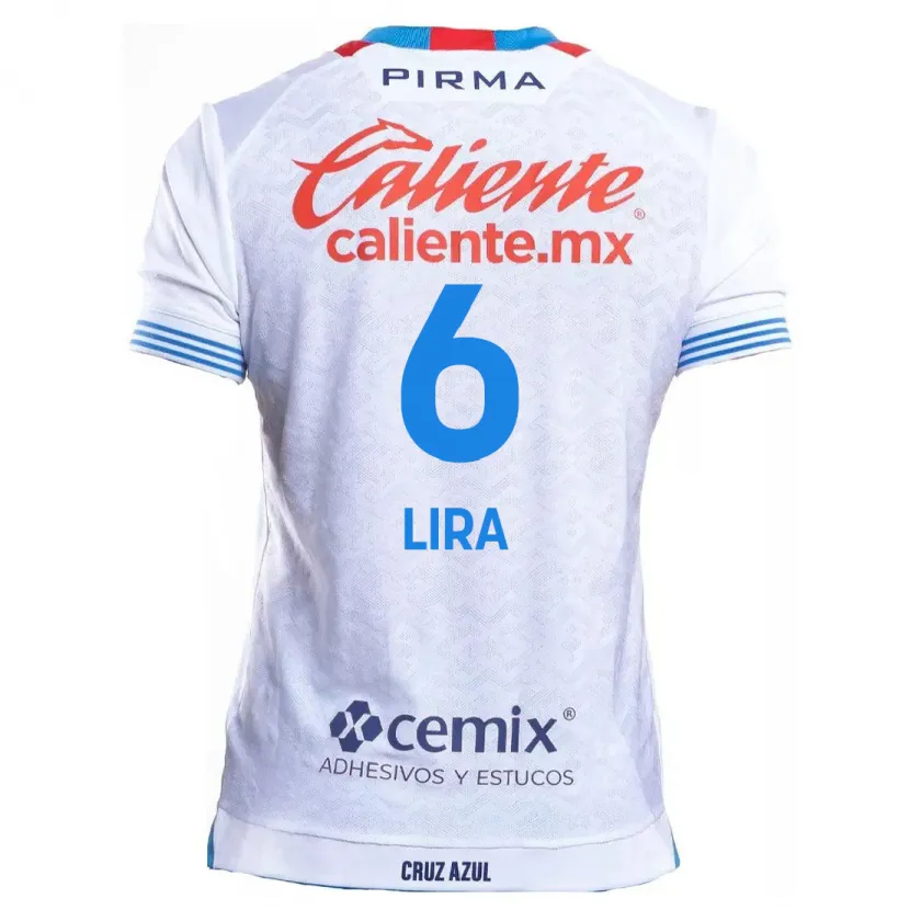 Danxen Mulher Camisola Érik Lira #6 Branco Azul Alternativa 2024/25 Camisa Brasil