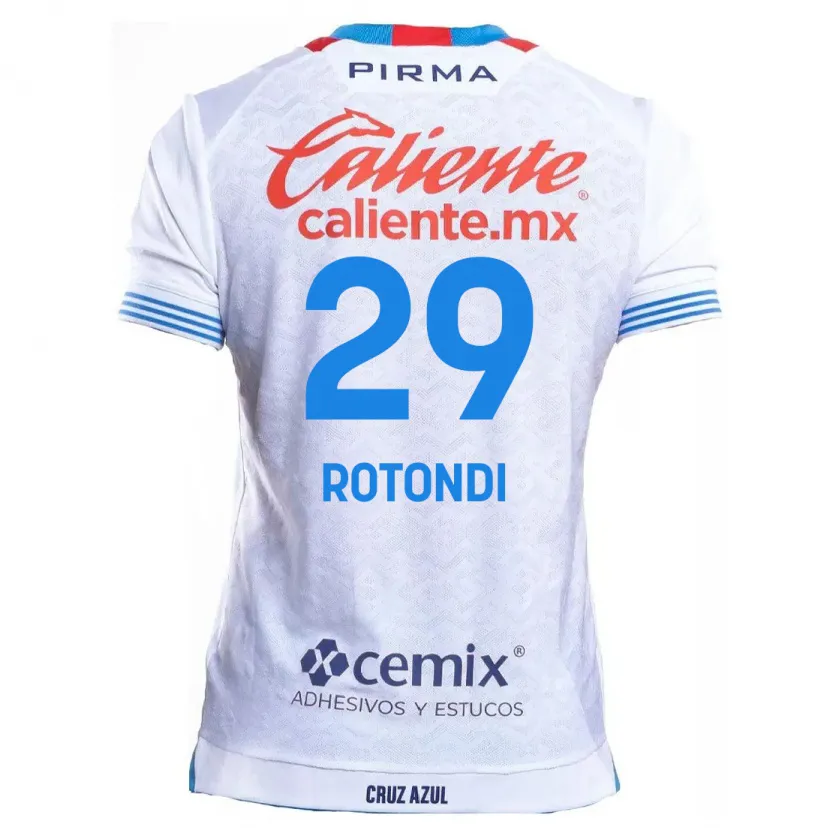 Danxen Mulher Camisola Carlos Rotondi #29 Branco Azul Alternativa 2024/25 Camisa Brasil