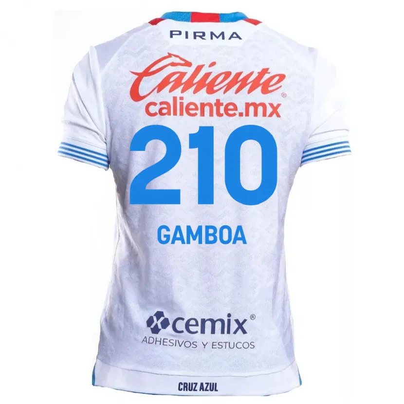Danxen Mulher Camisola Bryan Gamboa #210 Branco Azul Alternativa 2024/25 Camisa Brasil