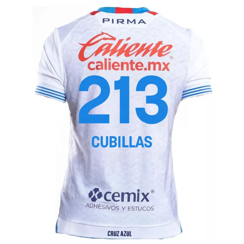 Danxen Mulher Camisola Andre Cubillas #213 Branco Azul Alternativa 2024/25 Camisa Brasil