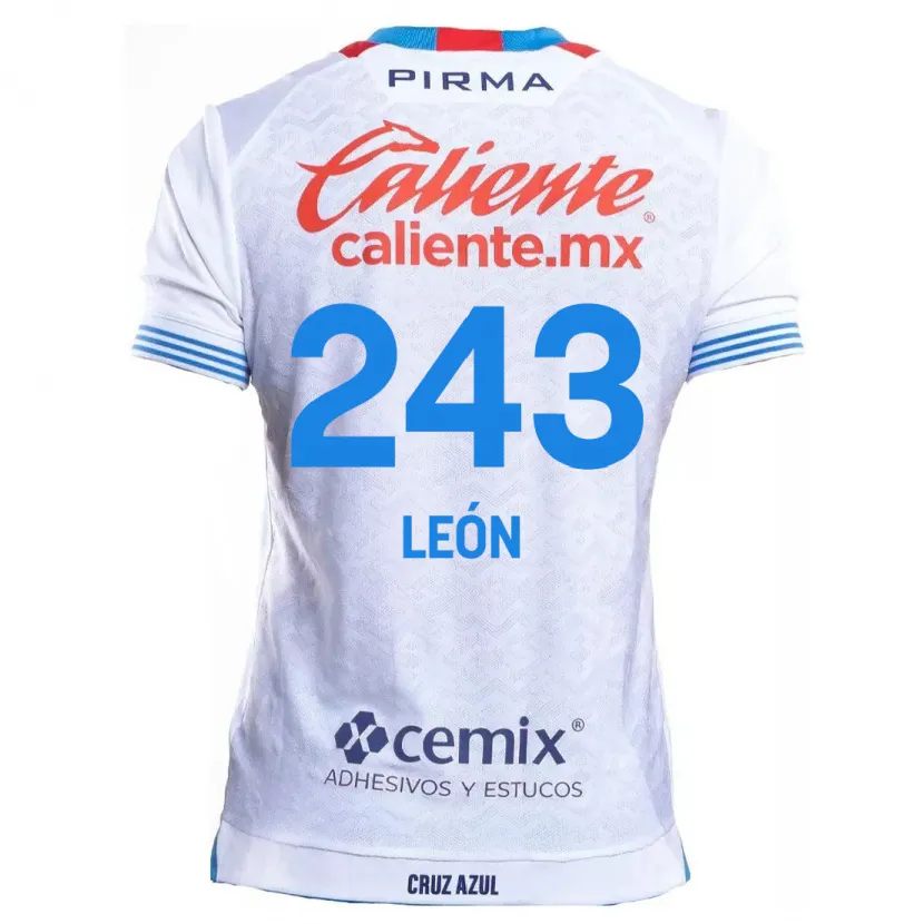 Danxen Mulher Camisola Cristhian León #243 Branco Azul Alternativa 2024/25 Camisa Brasil