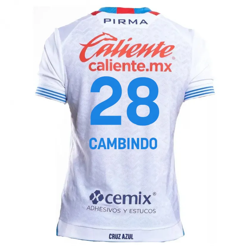 Danxen Mulher Camisola Diber Cambindo #28 Branco Azul Alternativa 2024/25 Camisa Brasil