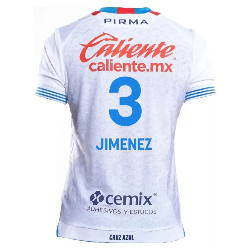 Danxen Mulher Camisola Jaiber Jimenez #3 Branco Azul Alternativa 2024/25 Camisa Brasil