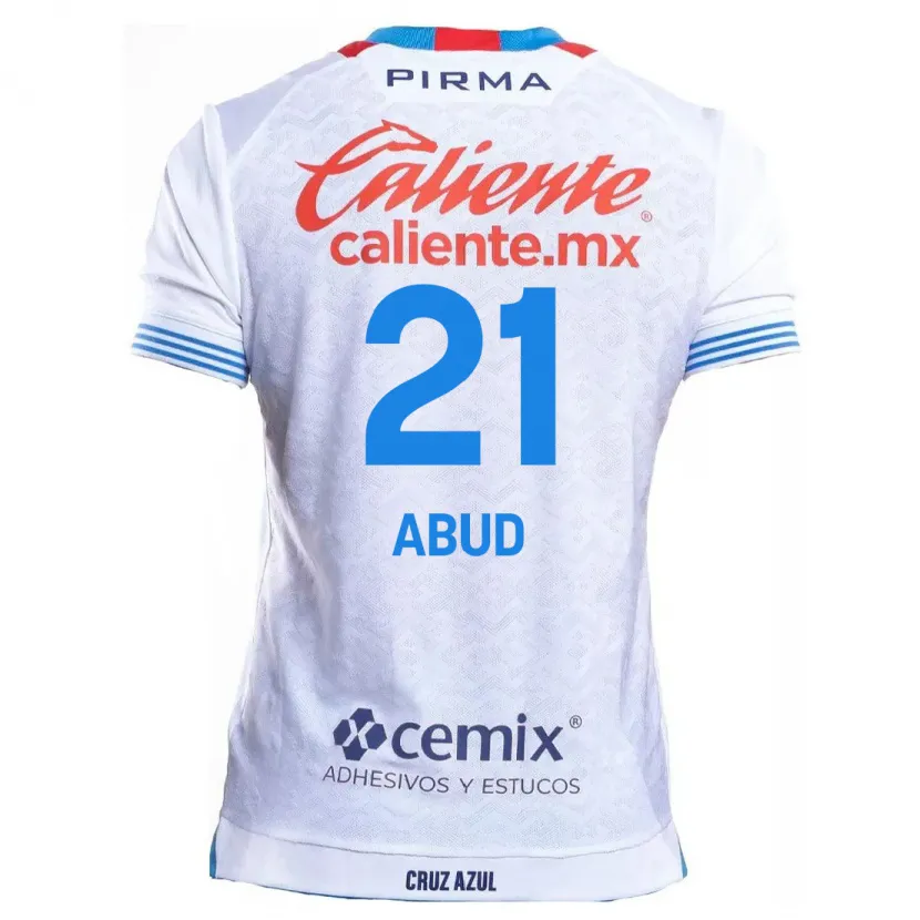 Danxen Mulher Camisola Karime Abud #21 Branco Azul Alternativa 2024/25 Camisa Brasil