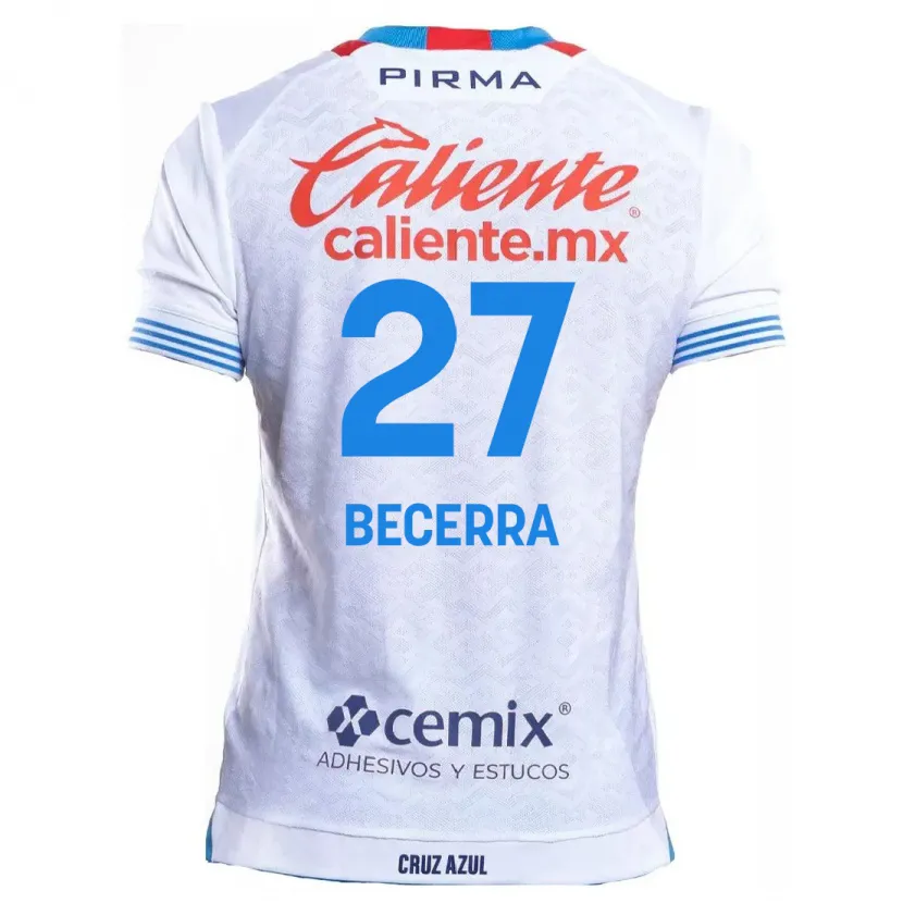Danxen Mulher Camisola Ana Becerra #27 Branco Azul Alternativa 2024/25 Camisa Brasil