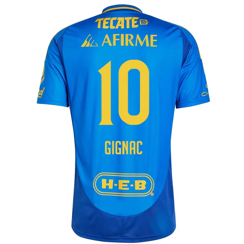 Danxen Mulher Camisola André-Pierre Gignac #10 Azul Amarelo Alternativa 2024/25 Camisa Brasil