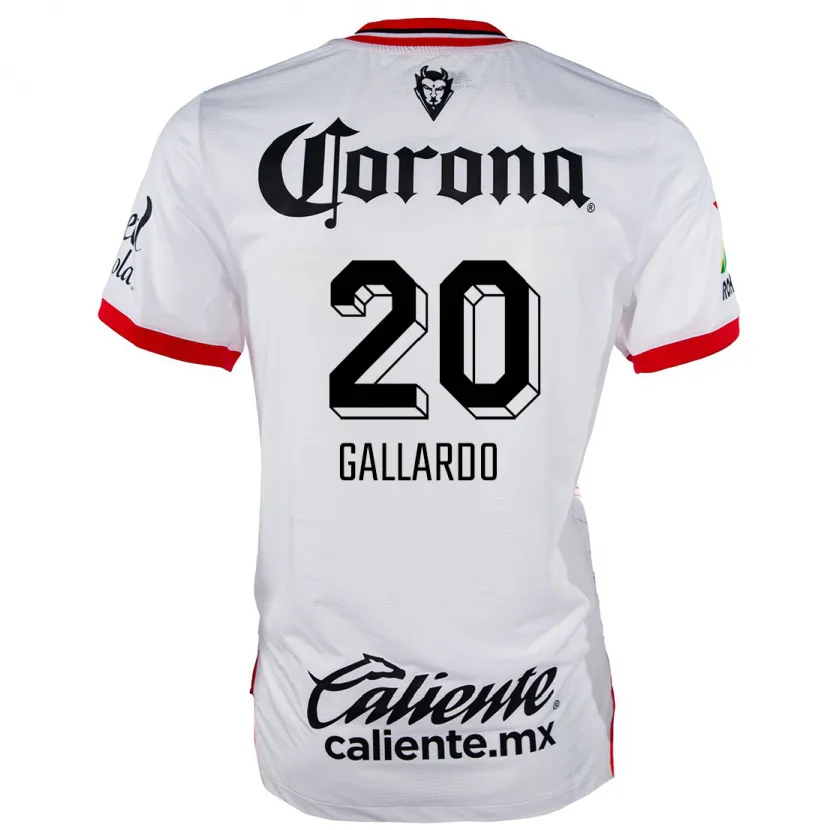 Danxen Mulher Camisola Jesús Gallardo #20 Branco Vermelho Alternativa 2024/25 Camisa Brasil