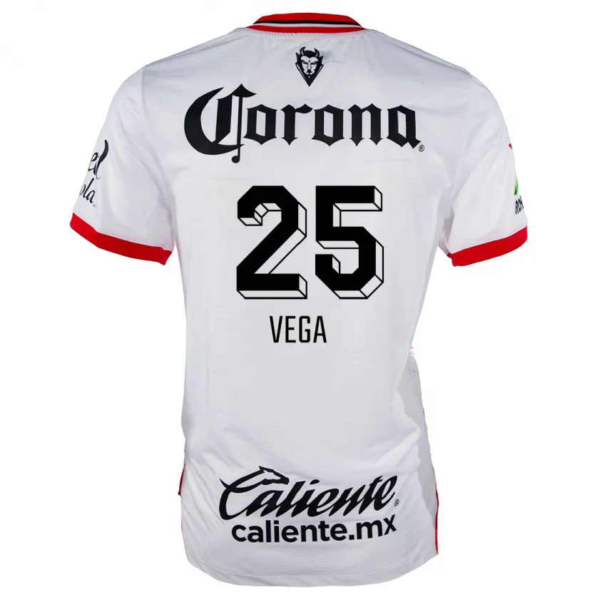 Danxen Mulher Camisola Alexis Vega #25 Branco Vermelho Alternativa 2024/25 Camisa Brasil