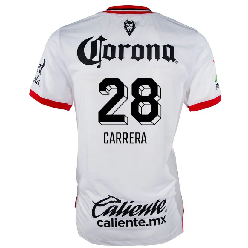Danxen Mulher Camisola Nico Carrera #28 Branco Vermelho Alternativa 2024/25 Camisa Brasil