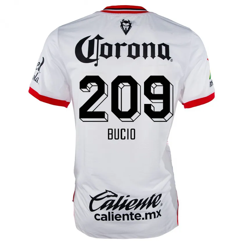 Danxen Mulher Camisola Sebastián Bucio #209 Branco Vermelho Alternativa 2024/25 Camisa Brasil