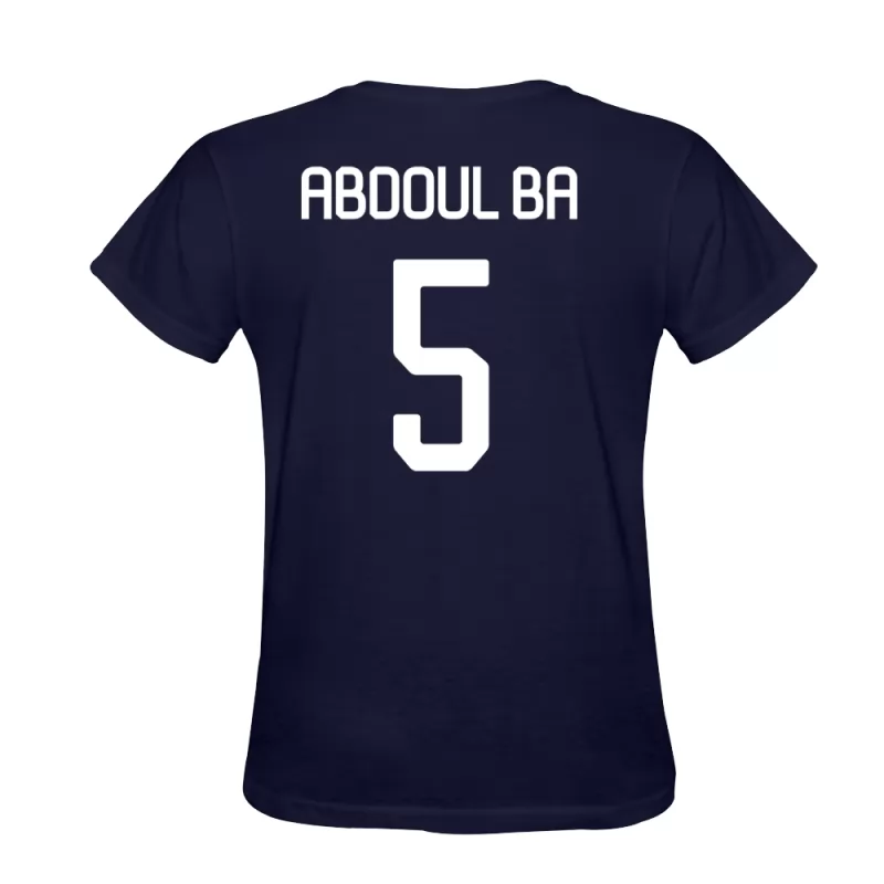 Homem Abdoul Ba #5 Azul Escuro Camisola Design De Camiseta Shirt Brasil