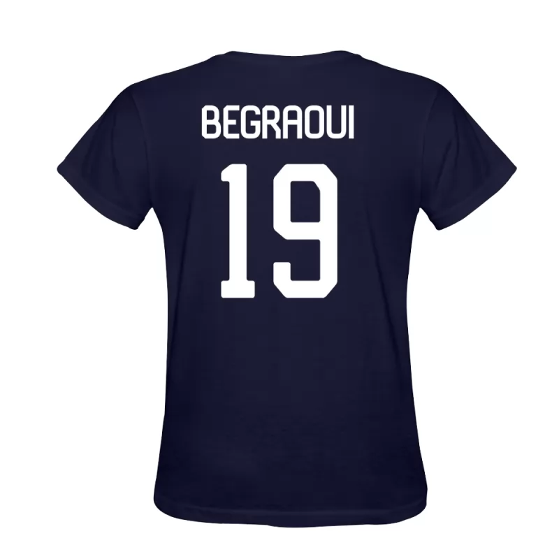 Homem Yanis Begraoui #19 Azul Escuro Camisola Design De Camiseta Shirt Brasil