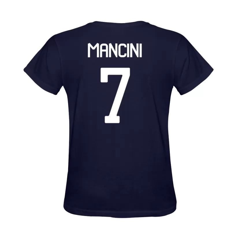 Homem Daniel Mancini #7 Azul Escuro Camisola Design De Camiseta Shirt Brasil