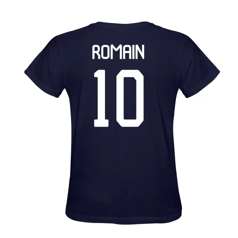 Homem Romain Philippoteaux #10 Azul Escuro Camisola Design De Camiseta Shirt Brasil