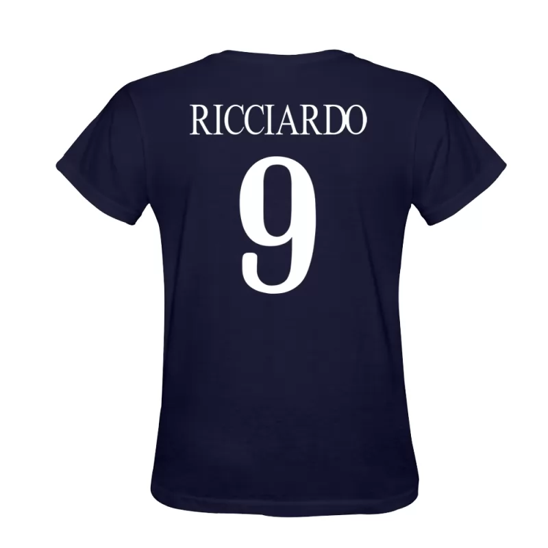 Homem Giovanni Ricciardo #9 Azul Escuro Camisola Design De Camiseta Shirt Brasil