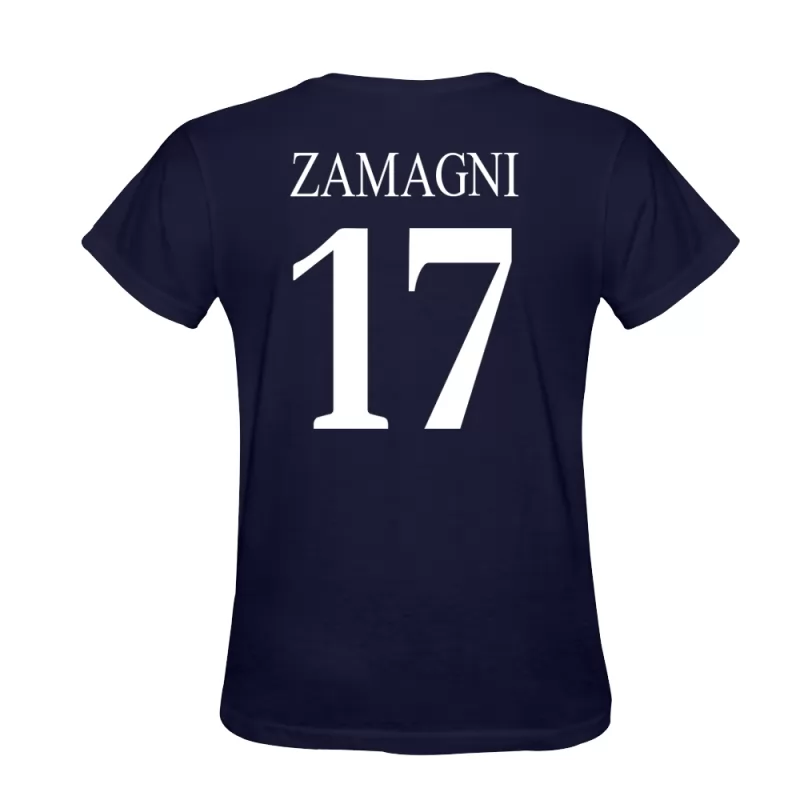 Homem Andrea Zamagni #17 Azul Escuro Camisola Design De Camiseta Shirt Brasil